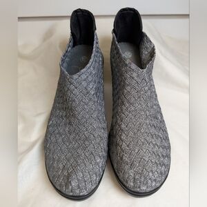 Bernie Mev. Chesca Womens Silver/Pewter Woven Mesh 3" Heeled Booties Size 7 EUC